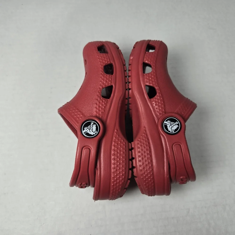 CROCS Red Classic Clogs Slippers Unisex Kids Size C6 Toddler Baby
